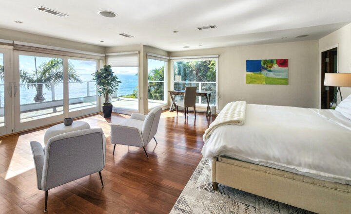 Private ocean-view suite with sitting area at Avalon Malibu