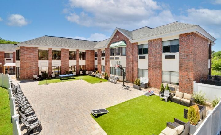 Brick campus exterior at Bedrock Recovery Center in Canton, Massachusetts