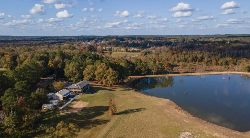 Aerial view of Eagle Lake Recovery’s lakeside campus in Choudrant, Louisiana