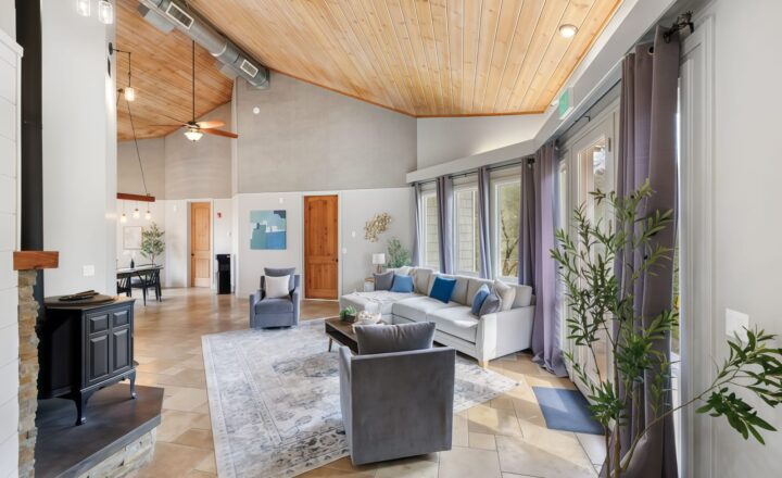 Bright residential lounge at First Steps Recovery Cypress in El Dorado Hills