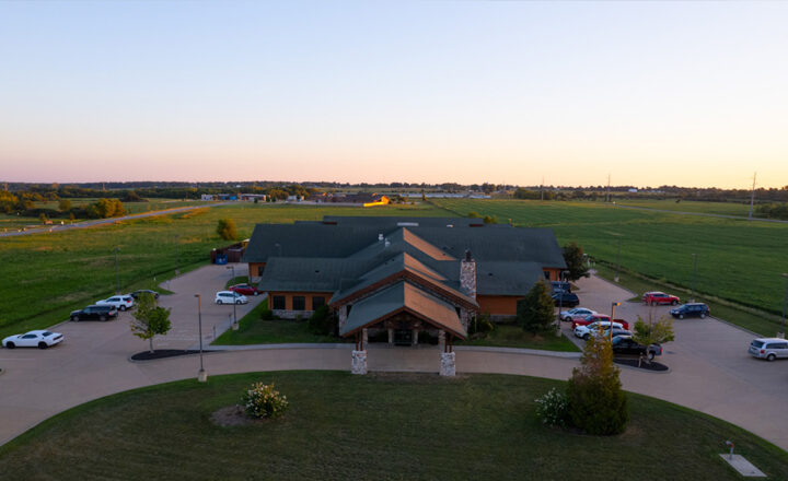 Aerial view of Grand Falls Recovery Center’s residential campus near Joplin, Missouri