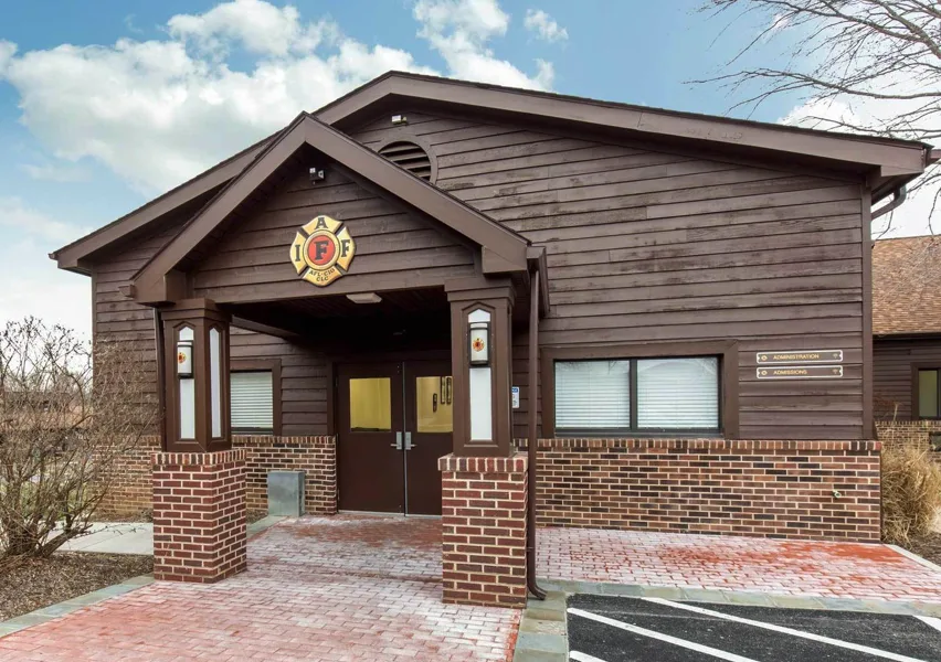 Signed admissions entrance at IAFF Center of Excellence in Upper Marlboro