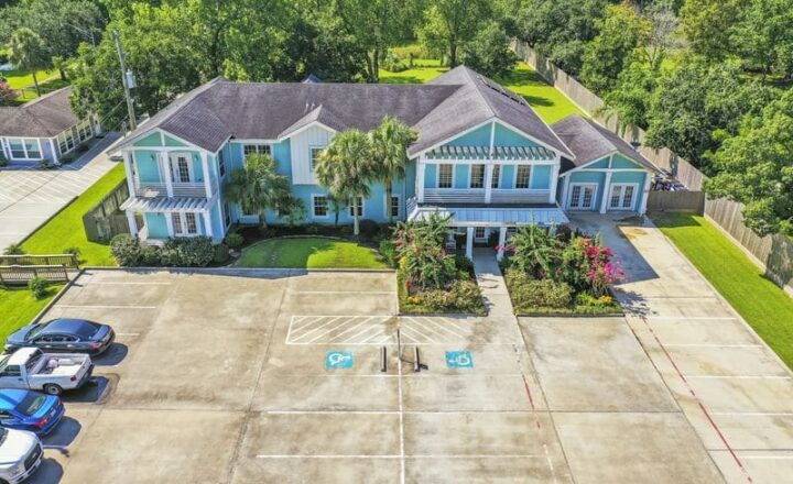 Aerial view of the Kemah Palms Recovery residential campus in Texas