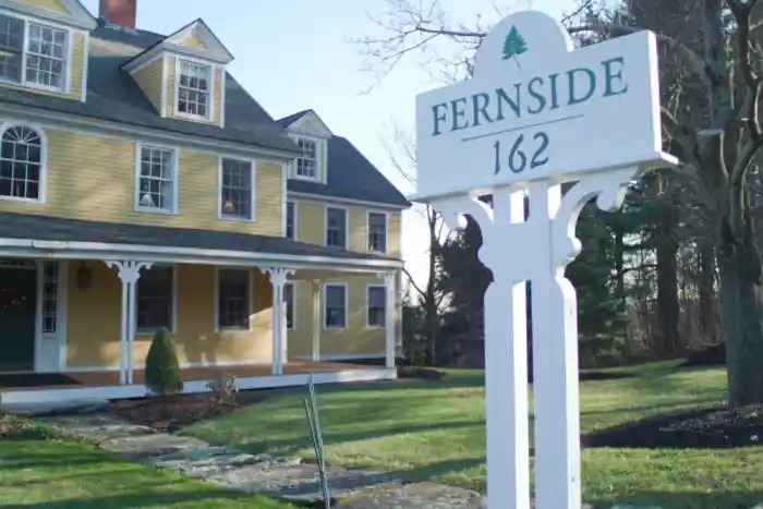 McLean Fernside country-house exterior and entrance sign in Princeton