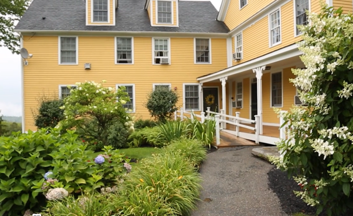 Landscaped entrance at McLean Fernside residential treatment center