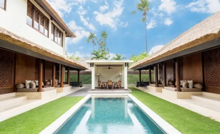 Private pool villa at The Legian Seminyak used by New Life Bali