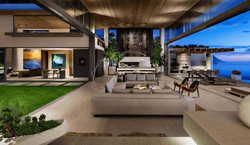 Open-plan living area in the private villa used by New Life Cape Town