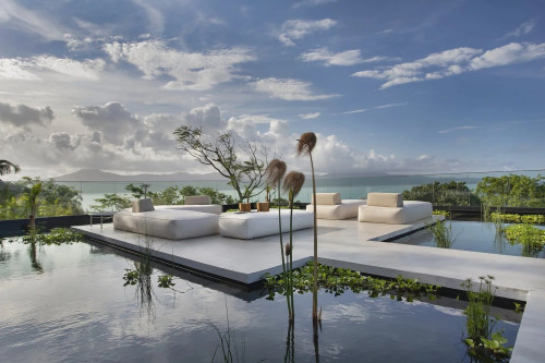 Ocean-view terrace at the private villa used by New Life Florianópolis