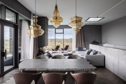 Living and dining room in the private villa used by New Life Reykjavík