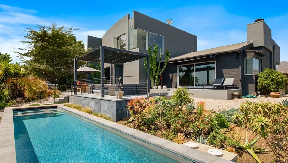 Exterior and pool at Paradigm Treatment's Cavalleri teen residence in Malibu
