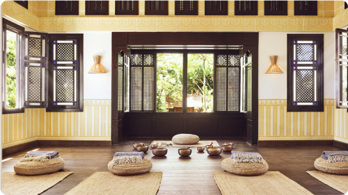 Meditation room at the Marbella Club setting used by Prestige by New Life
