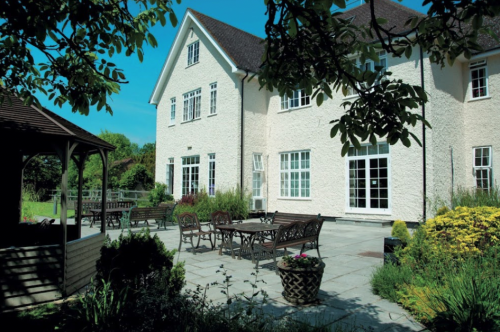 Garden and exterior of Priory Hospital Woking