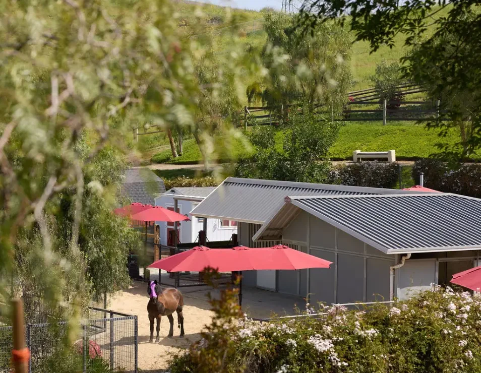 Equine area and buildings at Rise at Mayberry Ranch in Simi Valley