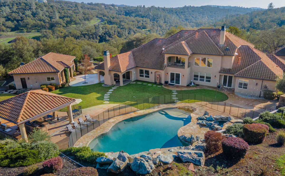 Sacramento Wellness Mediterranean-style residential campus and pool in El Dorado Hills