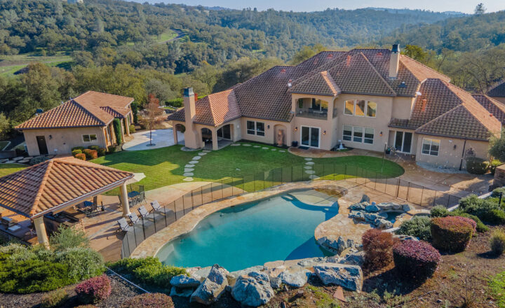Sacramento Wellness Mediterranean-style residential campus and pool in El Dorado Hills