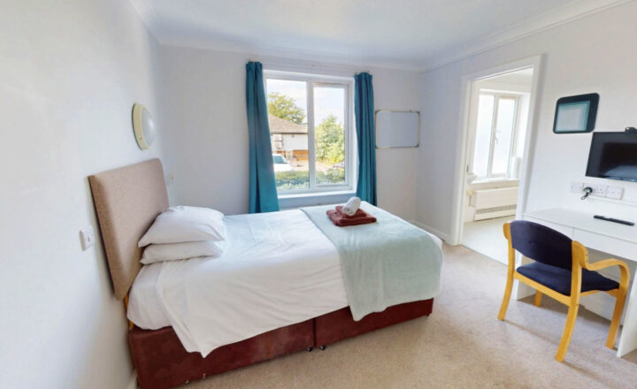 En-suite residential bedroom at Sanctuary Lodge in Halstead