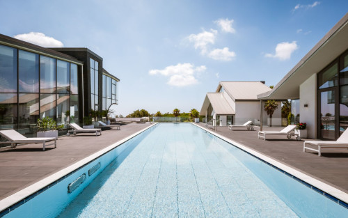 Pool and terraces at Sea Recovery in Sotogrande