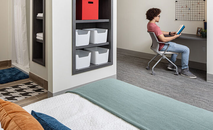 Private adolescent patient bedroom at Skyland Trail J. Rex Fuqua Campus