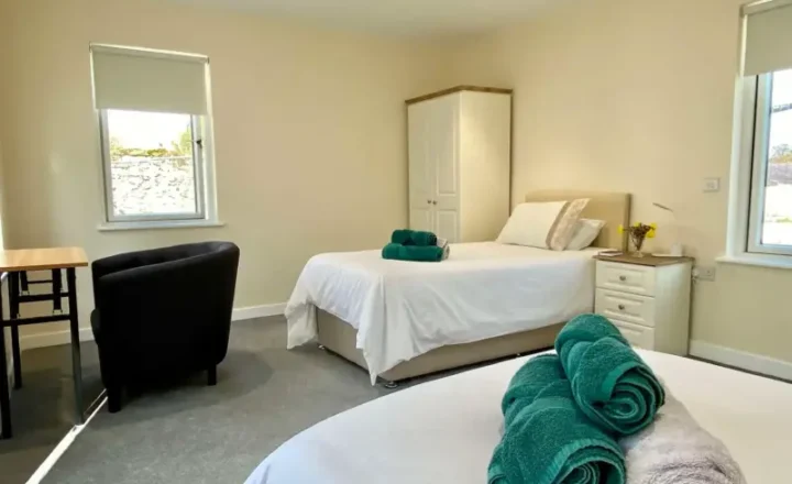 Bedroom accommodation at Smarmore Castle Private Clinic