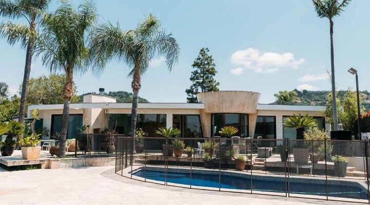 Studio City Recovery residential facility and fenced outdoor pool in Studio City