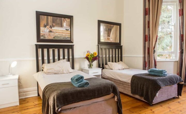 Twin bedroom at The Cedars Cape Manor House in Cape Town