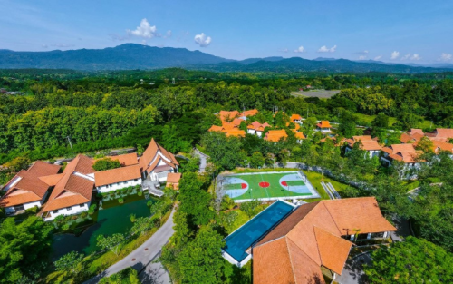 Aerial view of The Hills Rehab campus near Chiang Mai