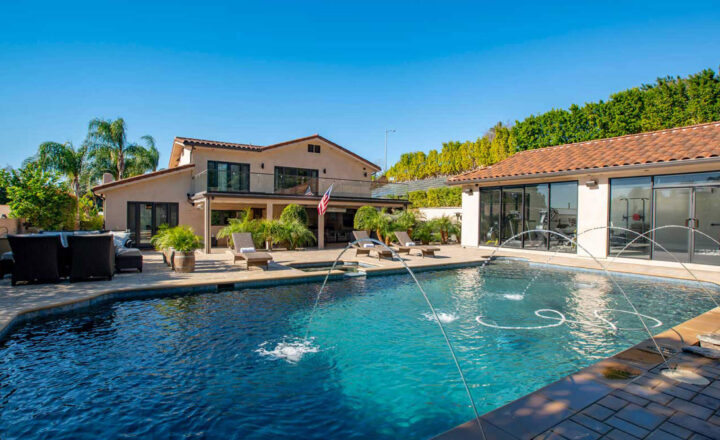 Swimming pool and residential buildings at Wish Recovery in Northridge