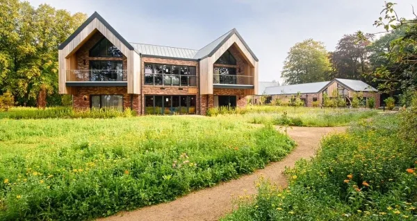 Delamere clinic building and landscaped grounds