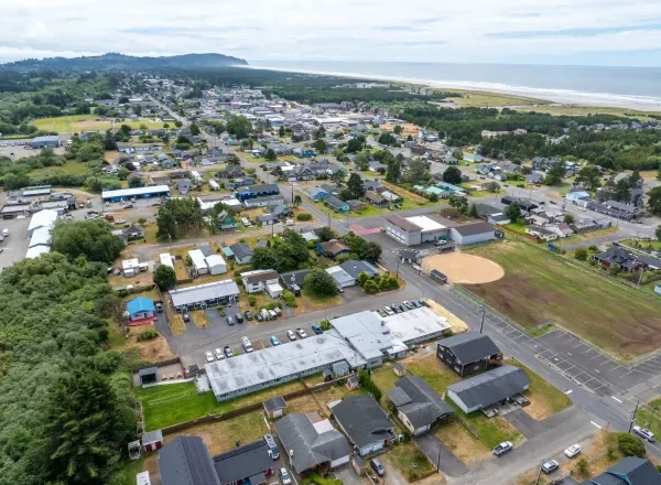 Aerial view of Discover Recovery Long Beach campus and coastal neighborhood