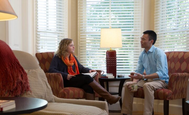 Seating area shown in the Gunderson Residence listing gallery