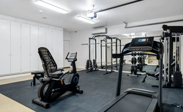 Exercise room at The Oasis residential treatment property