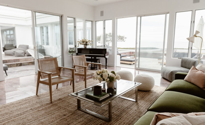 Living room with ocean views at Oro House Zuma Beach