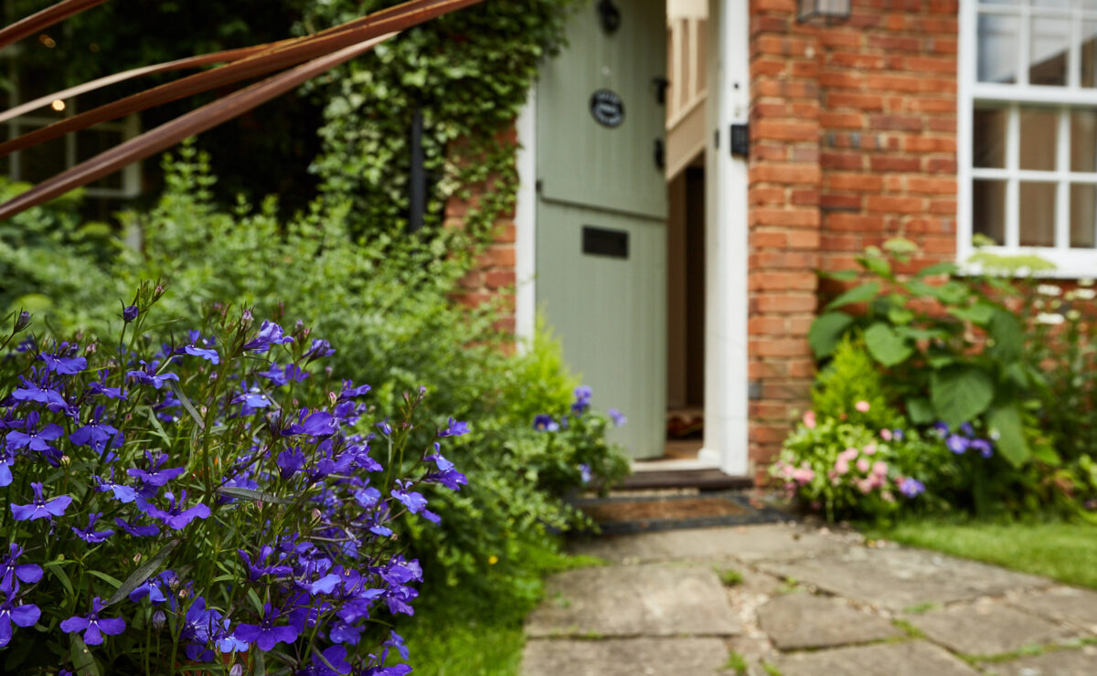 Cottage entrance and garden at Priory Hospital Roehampton