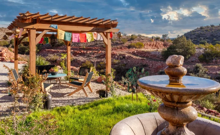 Garden pavilion on The Sanctuary at Sedona campus