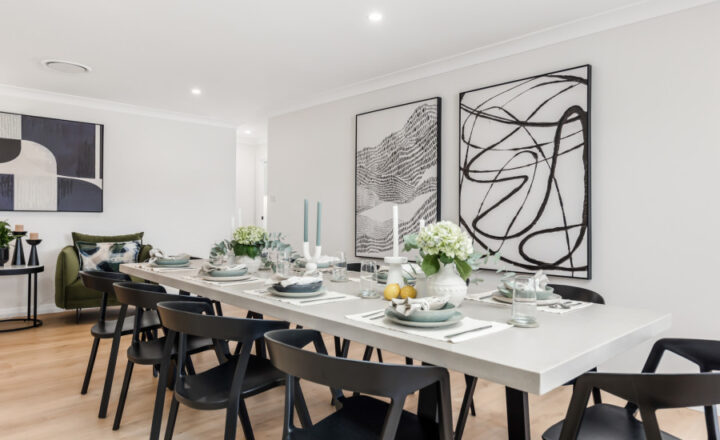 Communal dining room at Savasana Private near Sydney