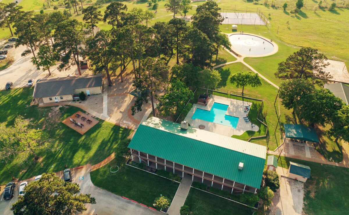 Aerial view of Willow Springs Recovery’s Bastrop campus