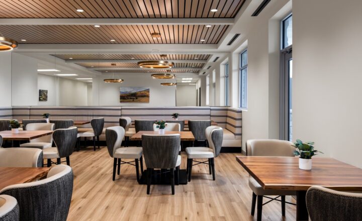Wood-finished dining room inside the APN Dallas–Fort Worth treatment center