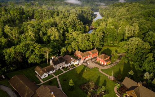 Alina Lodge Blairstown residential campus and pond