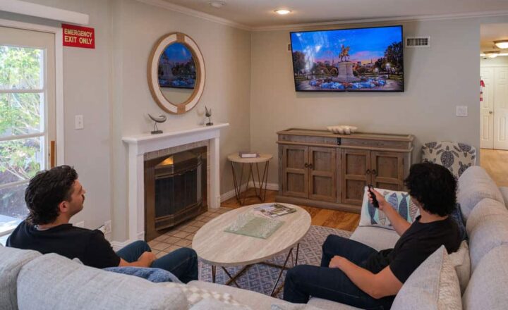 Living room inside the Right Path Recovery residential facility in San Diego