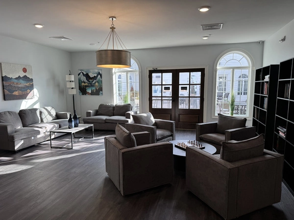 Seating area and chess board inside The Sylvia Brafman Mental Health Center Georgia