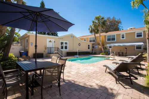 Waterfront residential buildings at Tranquil Shores in Madeira Beach