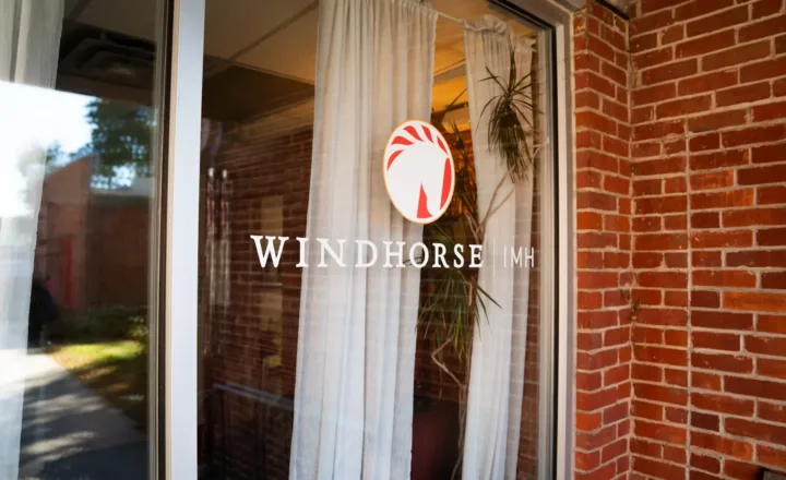 Windhorse IMH logo on the Northampton office entrance