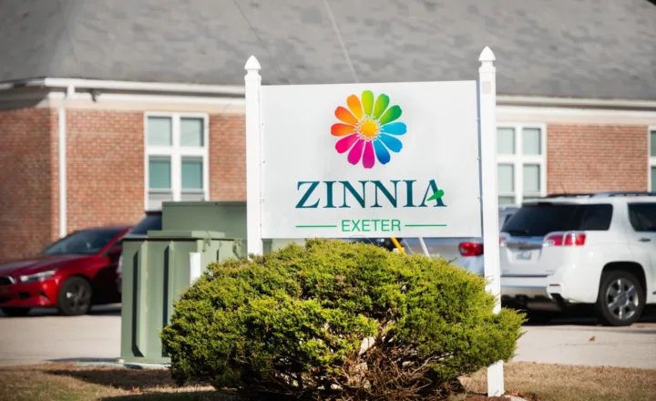 White residential treatment building at Zinnia Health Exeter in Rhode Island